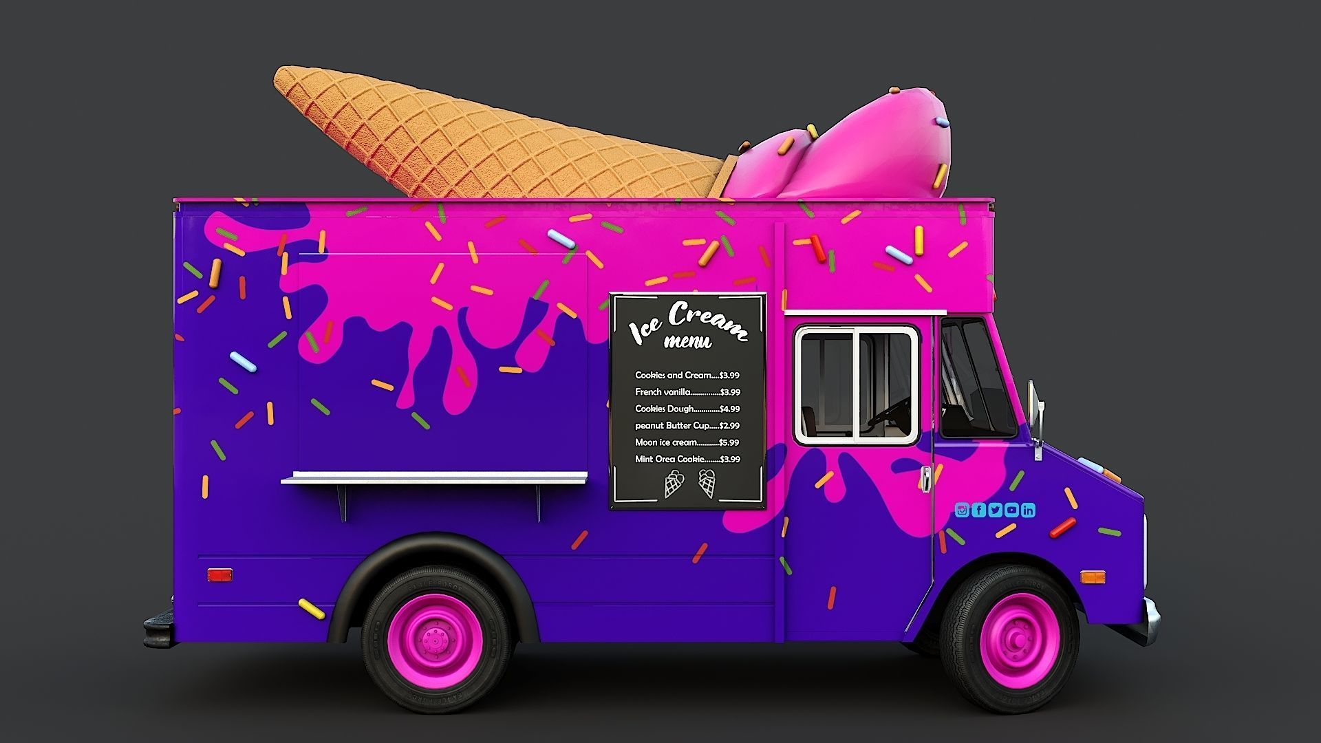 Street food step van 3D Model Collection_16