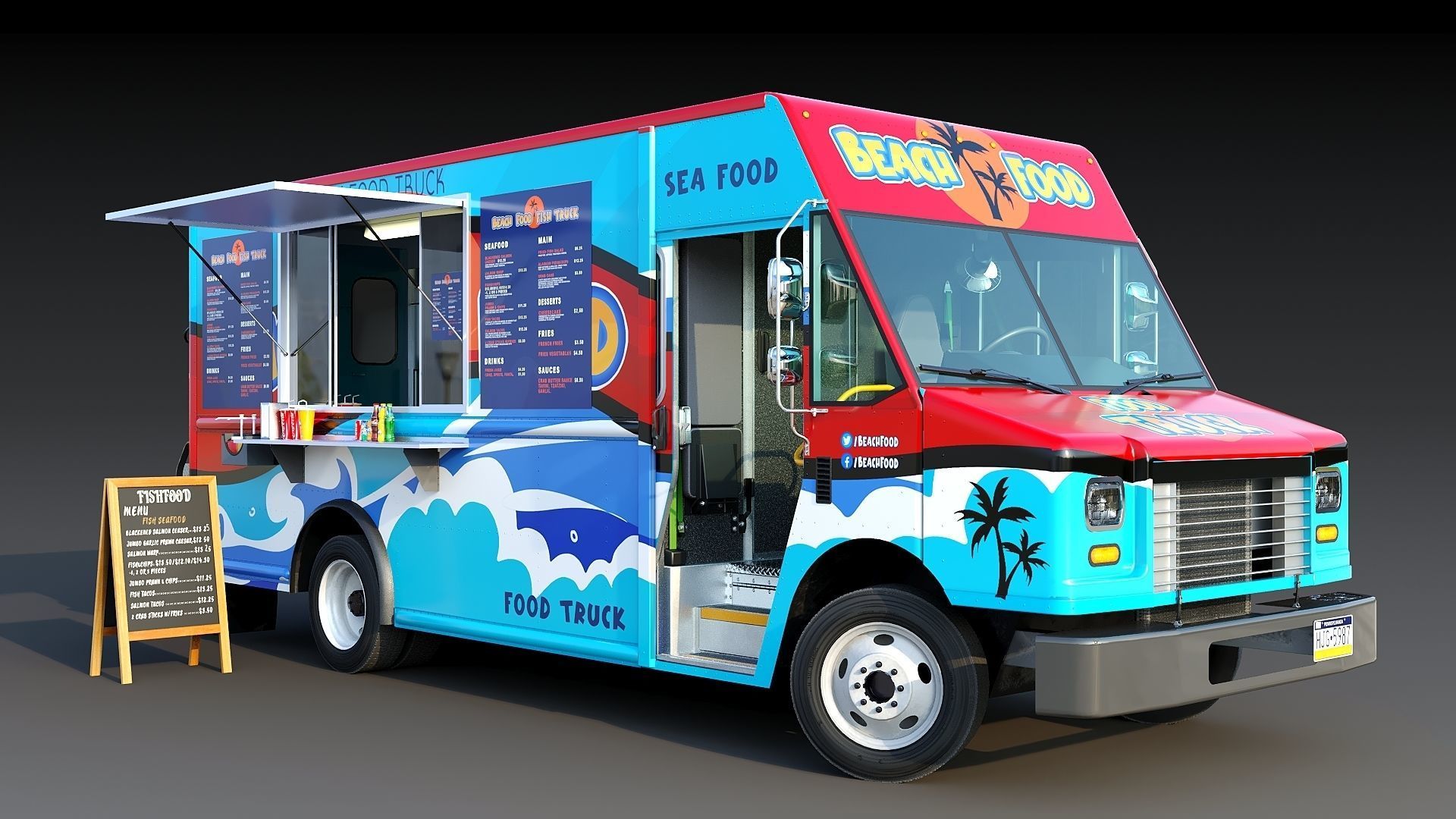 Street food step van 3D Model Collection_8