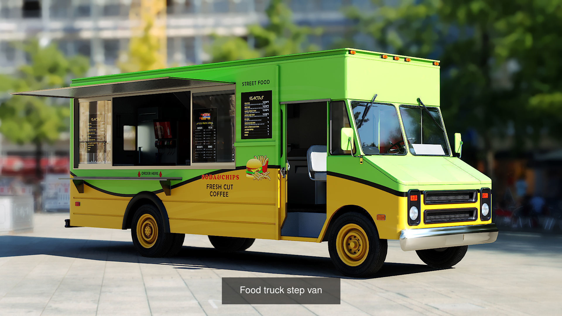 Street food step van 3D Model Collection_4