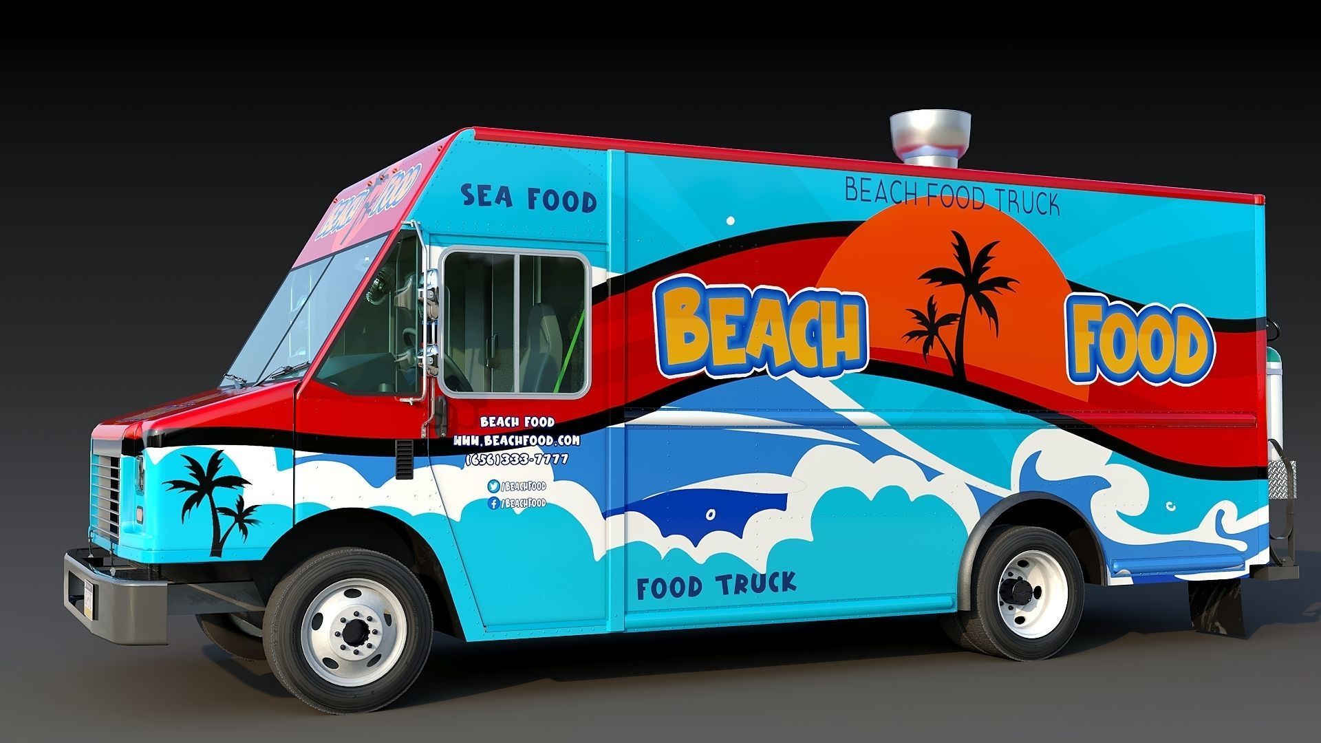 Street food step van 3D Model Collection_9