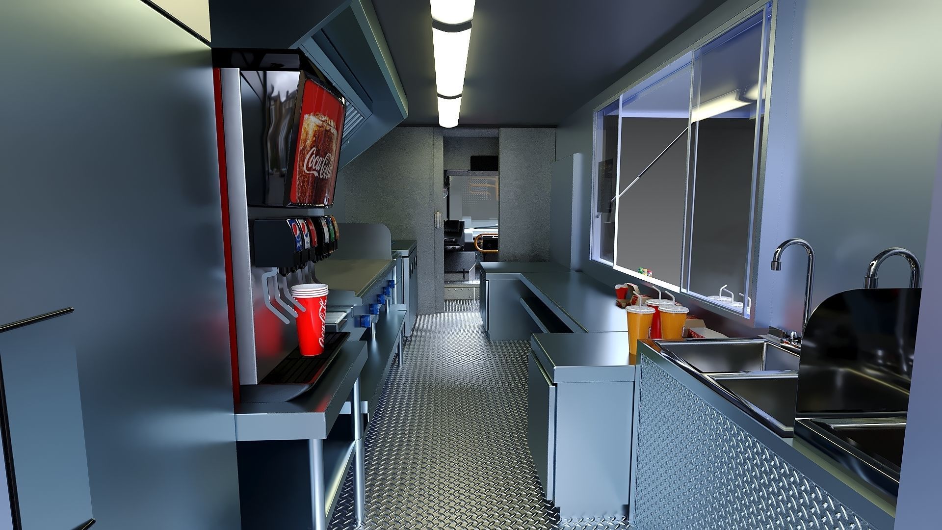 Street food step van 3D Model Collection_12