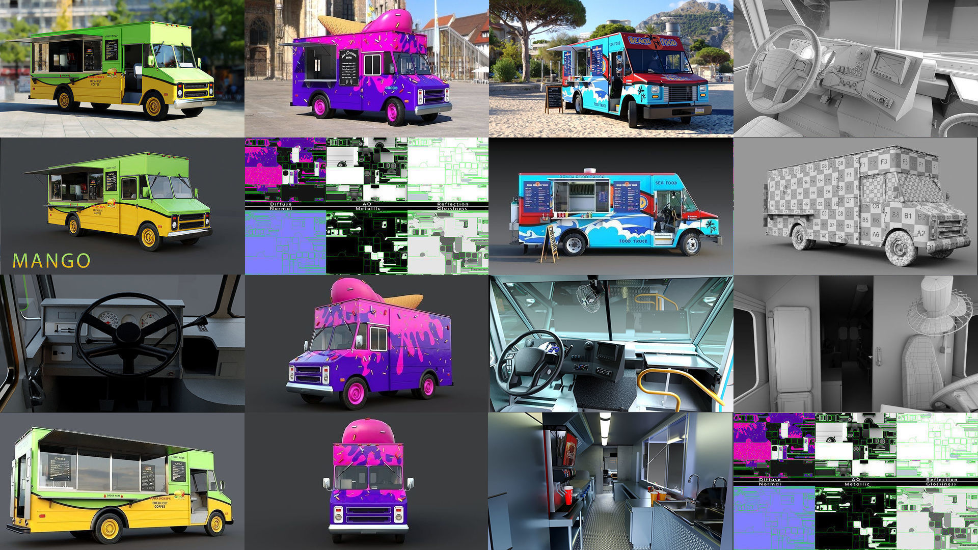 Street food step van 3D Model Collection_3