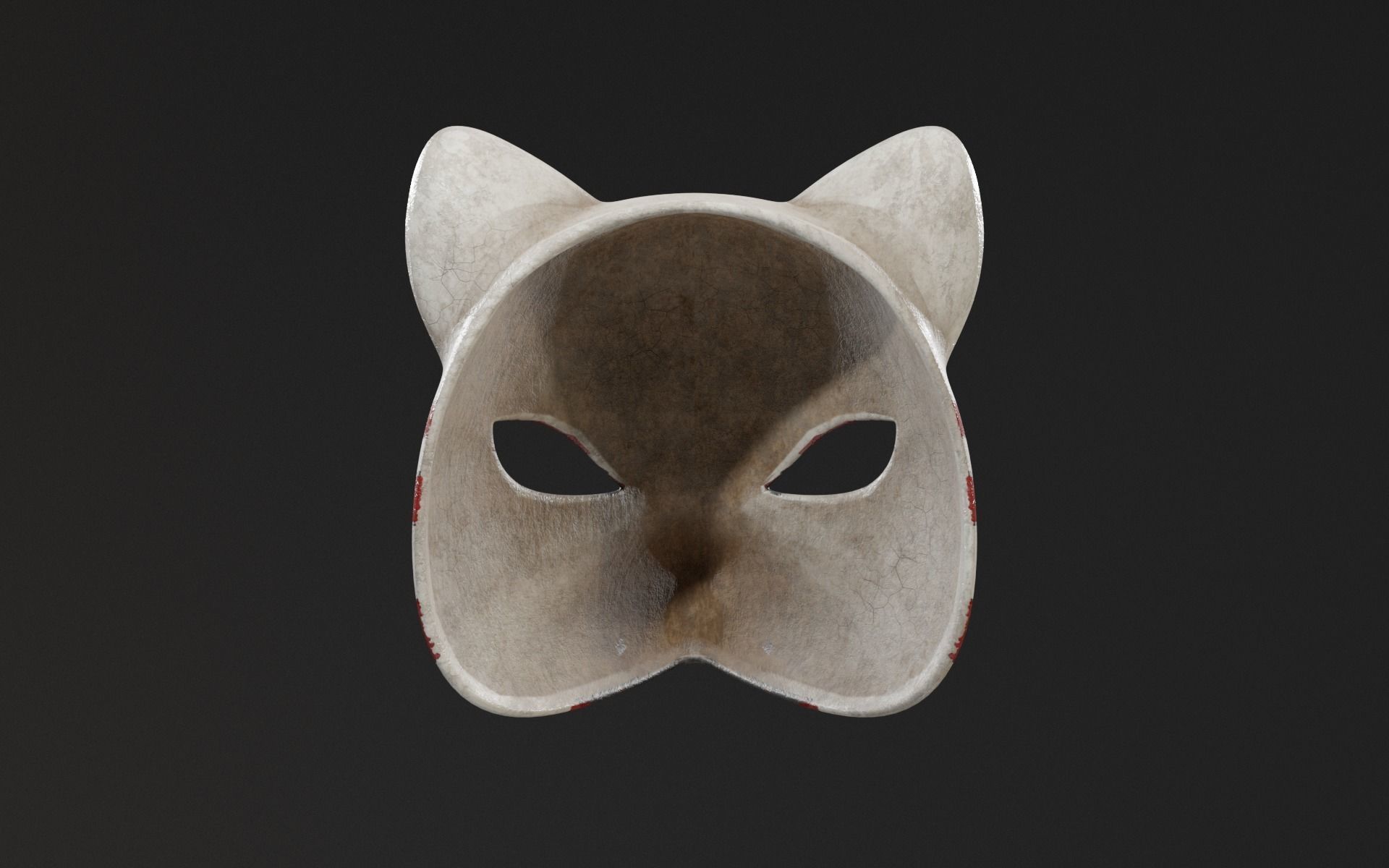 Japanese Fox Mask Low-poly 3D model_8