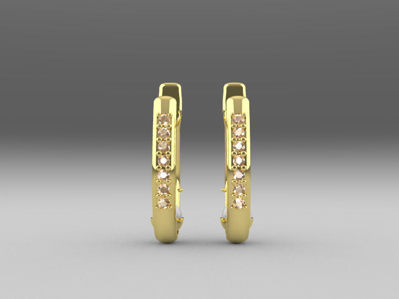 U Diamonds Pearl Plug Earrings 3D print model_2