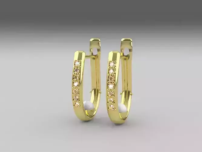 U Diamonds Pearl Plug Earrings 3D print model