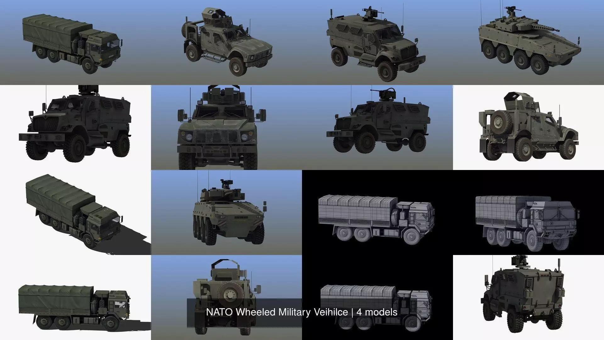 NATO Wheeled Military Veihilce 3D Model Collection_0