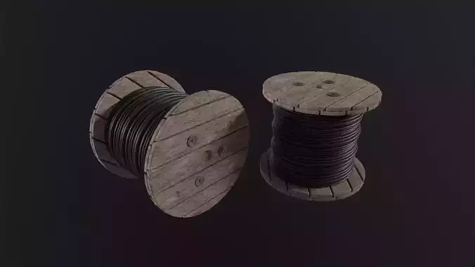 Cable roll 3D Model Low-poly 3D model