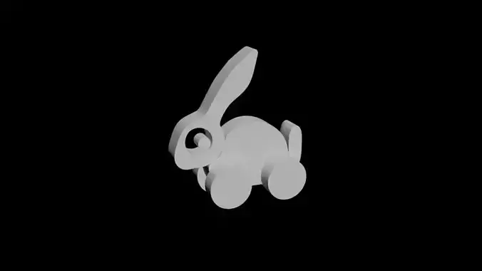 Childrens wooden bunny toy