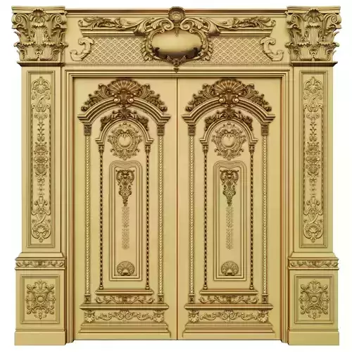 Royal style gold plated classic door