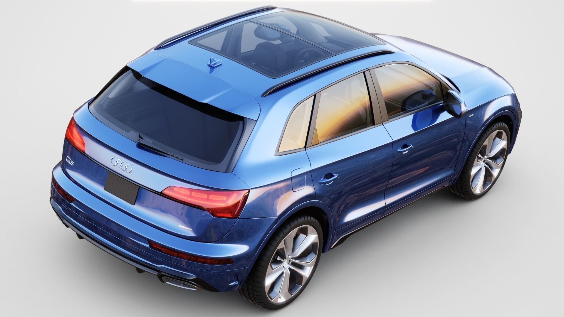 Audi Q5 2021 with interior and open doors 3D model_5
