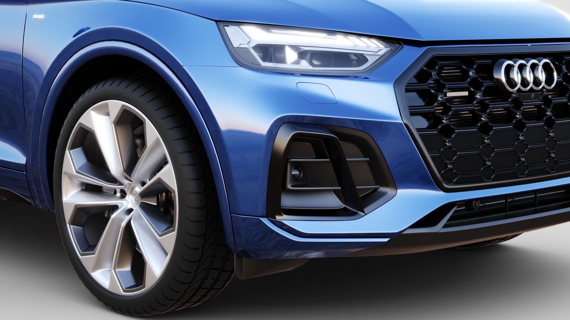 Audi Q5 2021 with interior and open doors 3D model_9