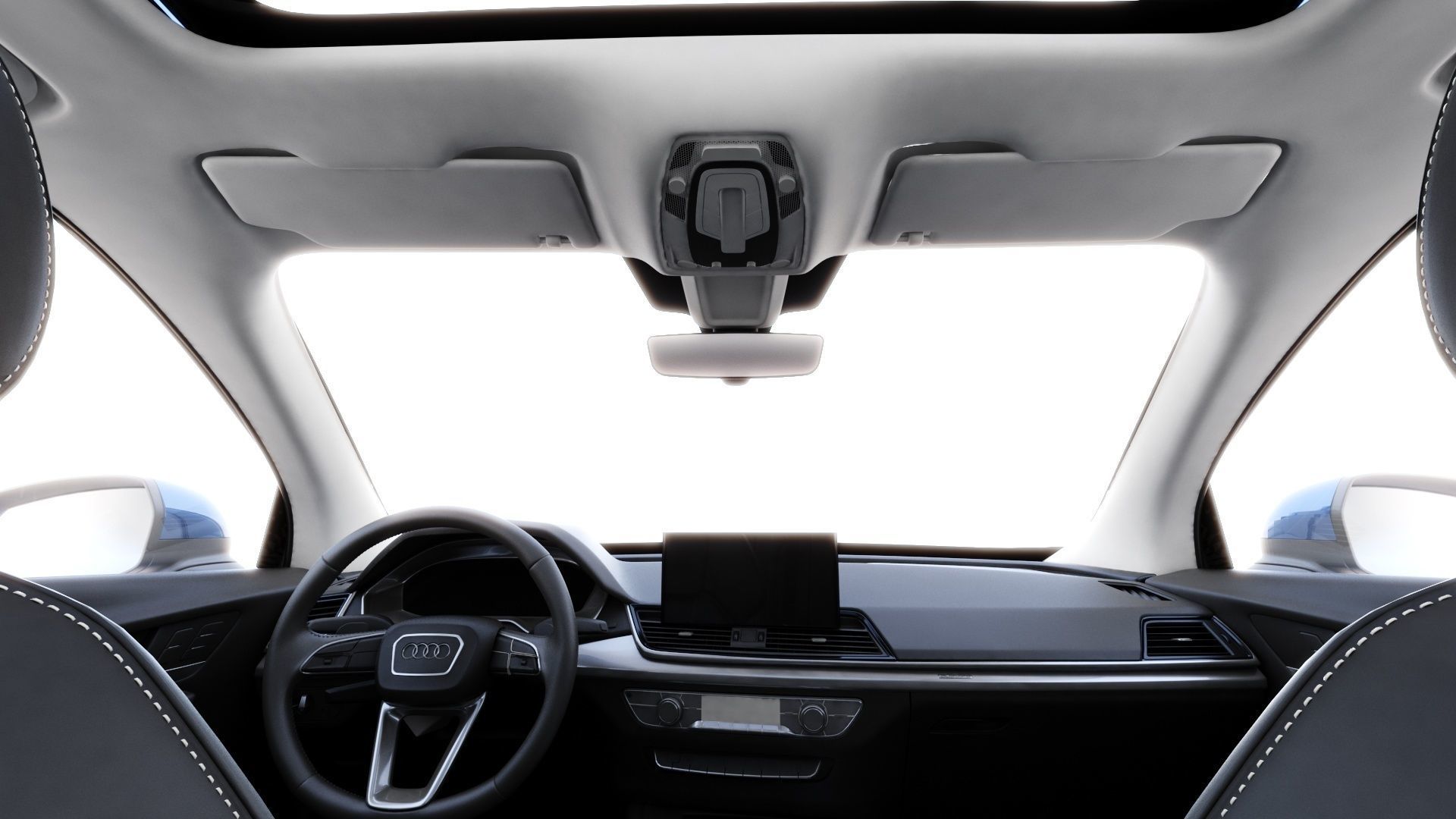 Audi Q5 2021 with interior and open doors 3D model_12