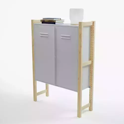 IKEA set with IVAR Cabinet with doors and IVAR side pillars