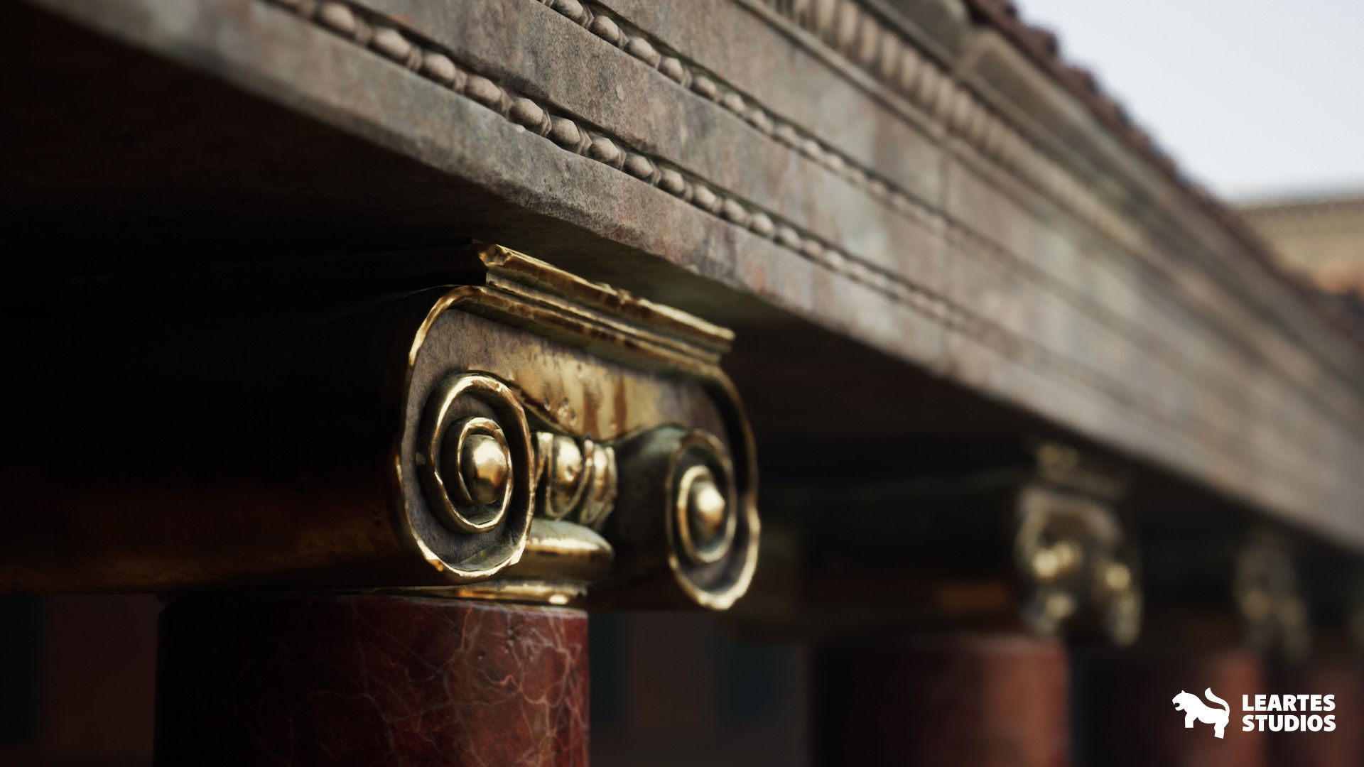 Roman Volcanic Temple Environment Low-poly 3D model_30