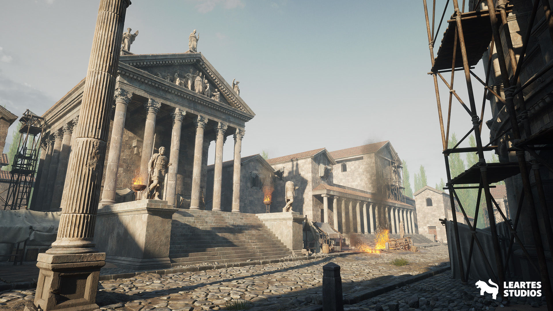 Roman Volcanic Temple Environment Low-poly 3D model_28