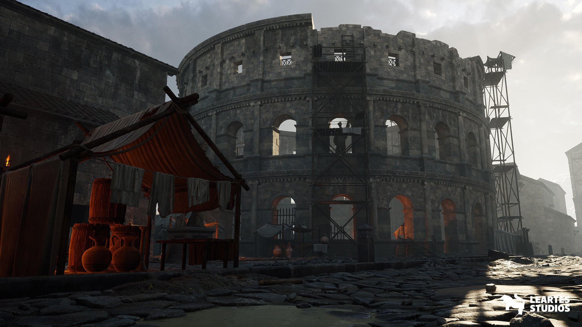 Roman Volcanic Temple Environment Low-poly 3D model_6