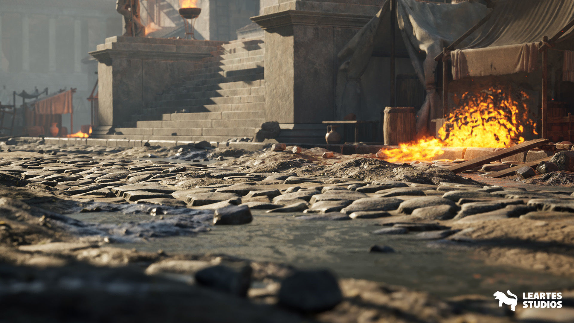 Roman Volcanic Temple Environment Low-poly 3D model_4