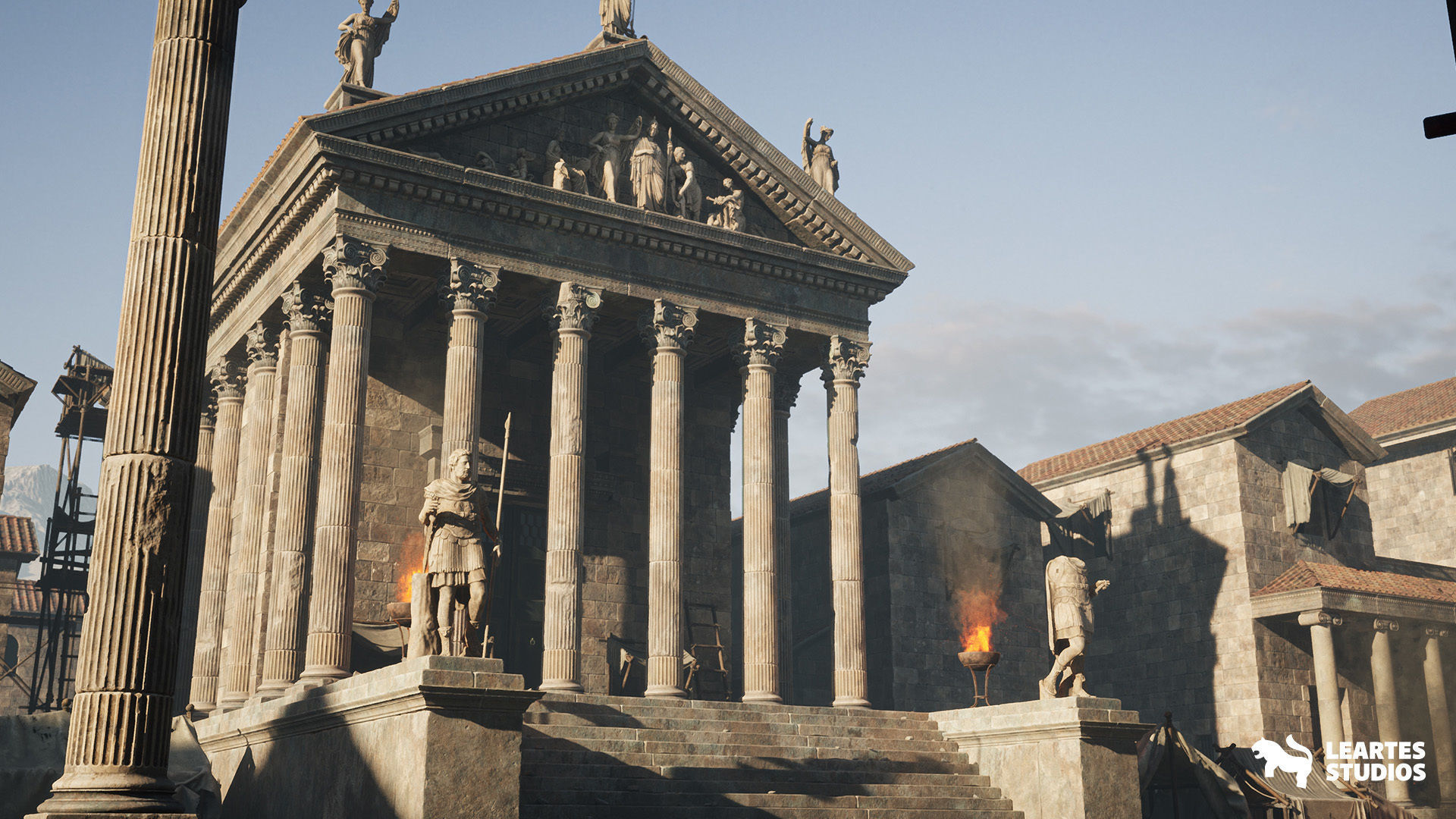 Roman Volcanic Temple Environment Low-poly 3D model_7