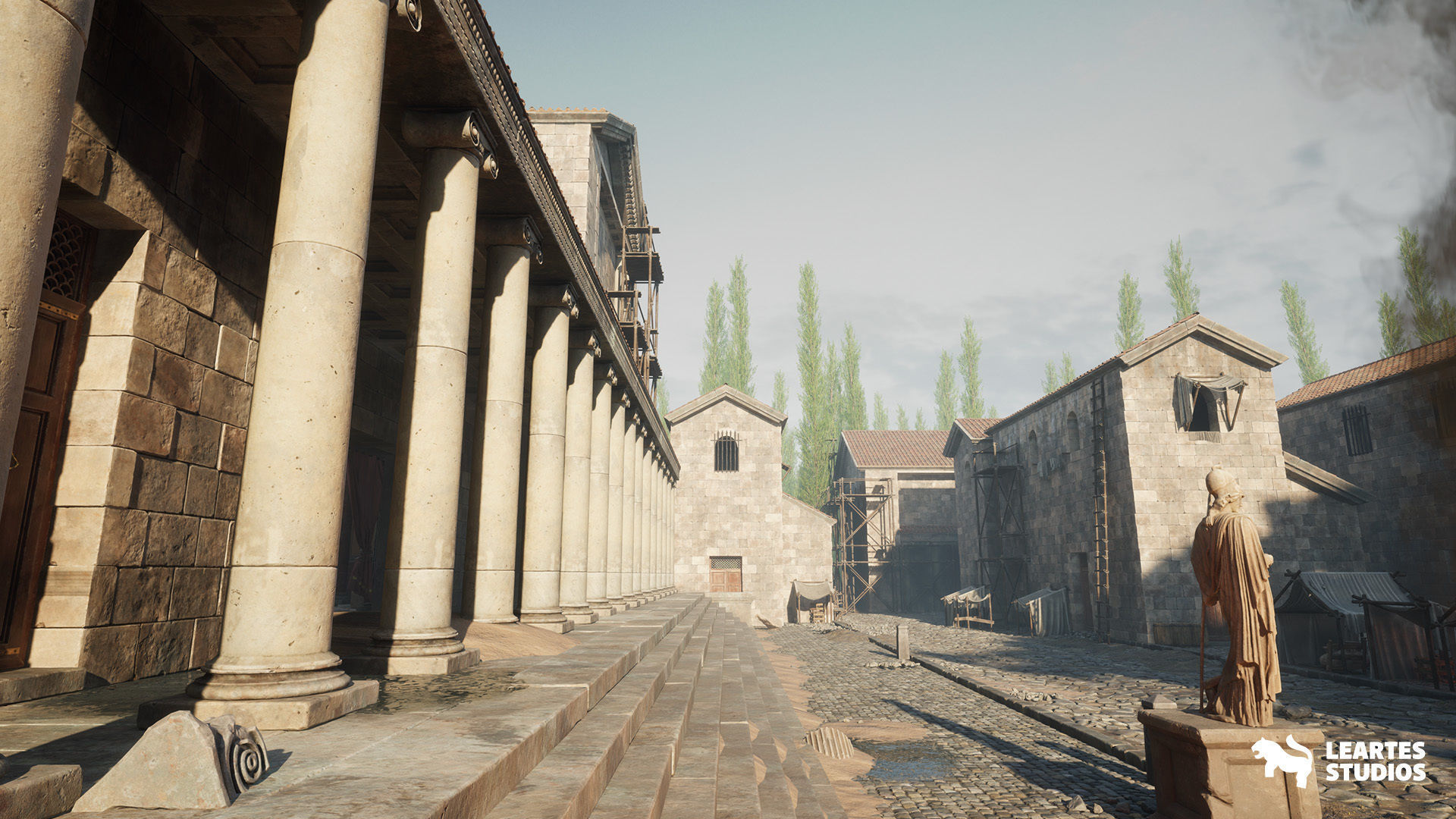 Roman Volcanic Temple Environment Low-poly 3D model_22