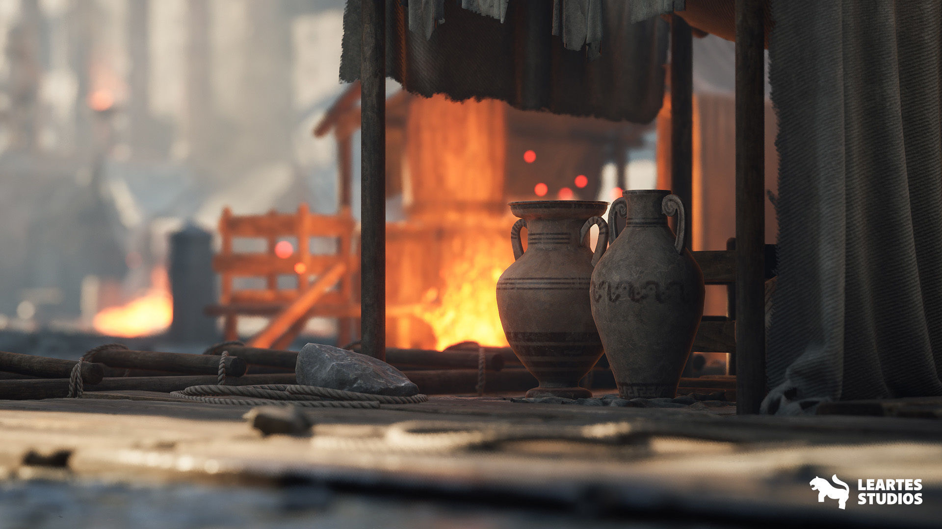 Roman Volcanic Temple Environment Low-poly 3D model_12