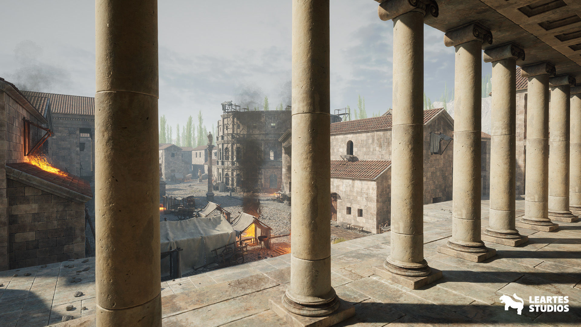 Roman Volcanic Temple Environment Low-poly 3D model_20