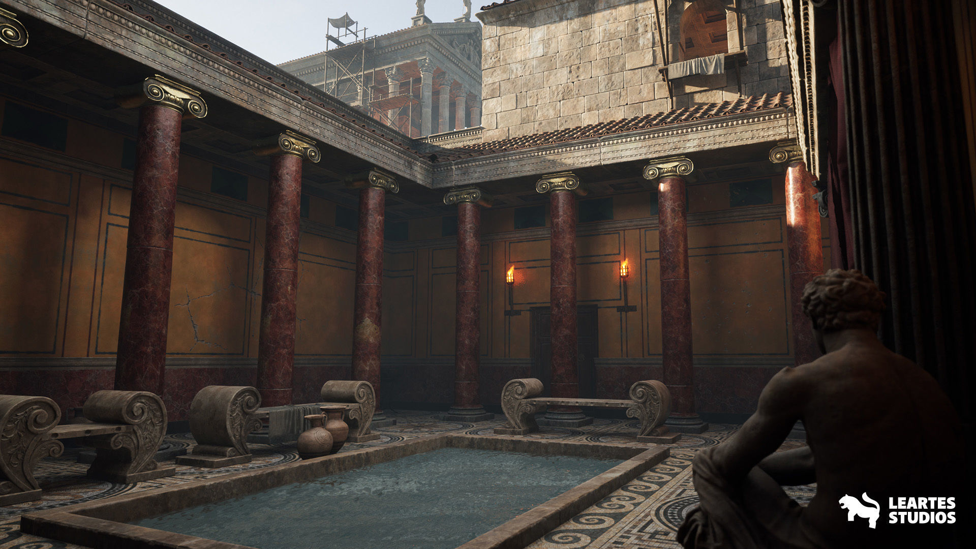 Roman Volcanic Temple Environment Low-poly 3D model_29