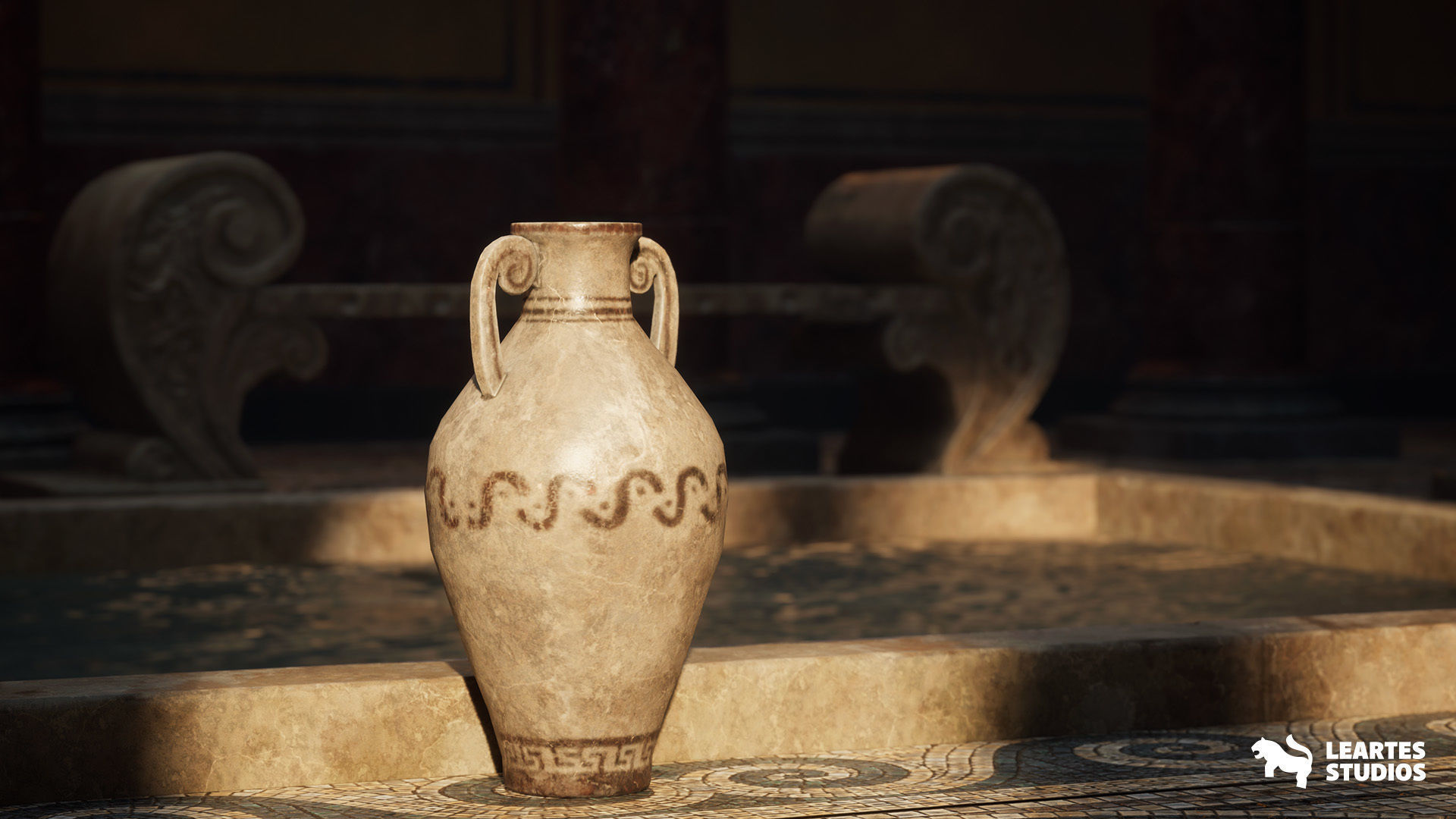 Roman Volcanic Temple Environment Low-poly 3D model_9