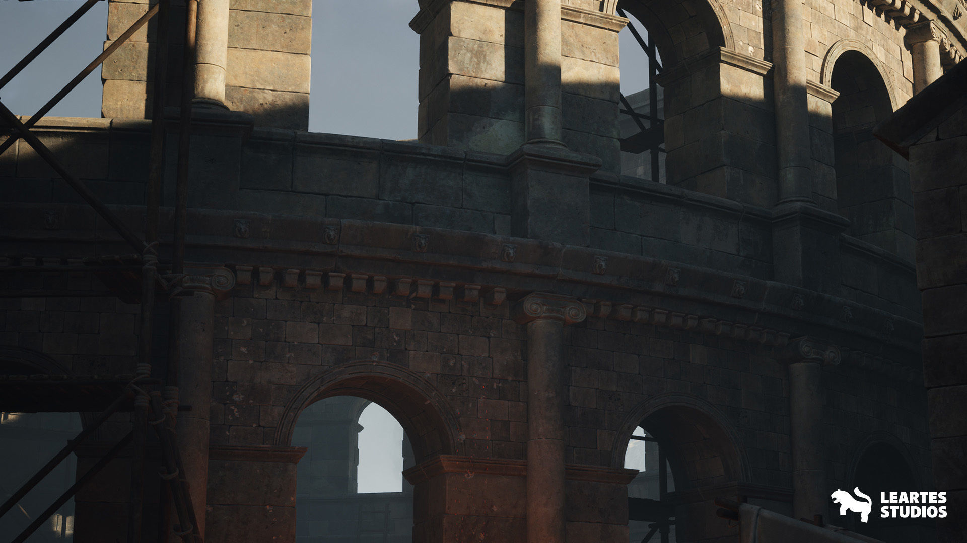 Roman Volcanic Temple Environment Low-poly 3D model_5