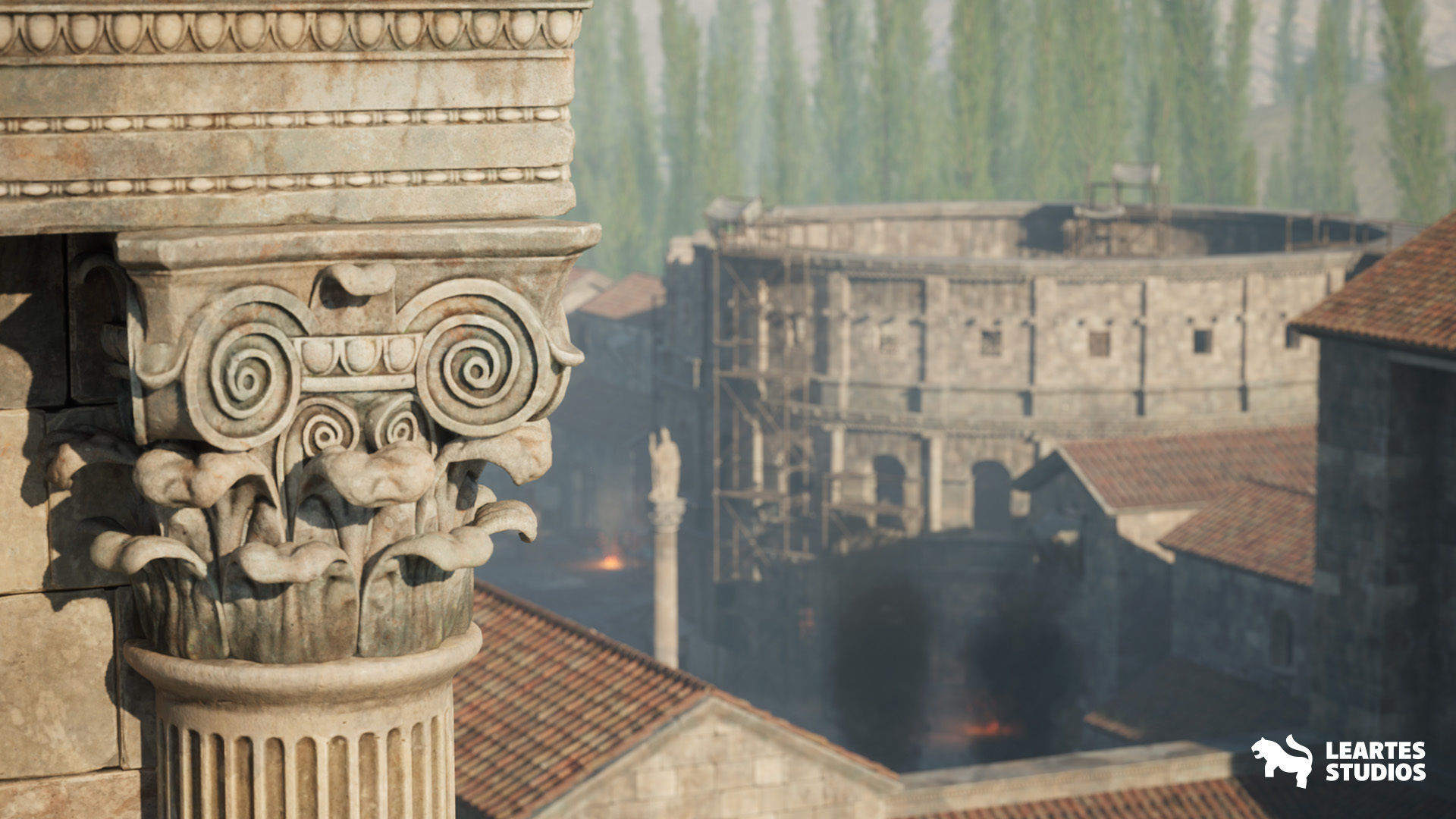 Roman Volcanic Temple Environment Low-poly 3D model_11