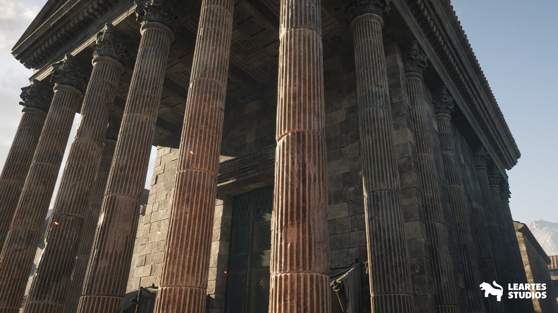 Roman Volcanic Temple Environment Low-poly 3D model_27
