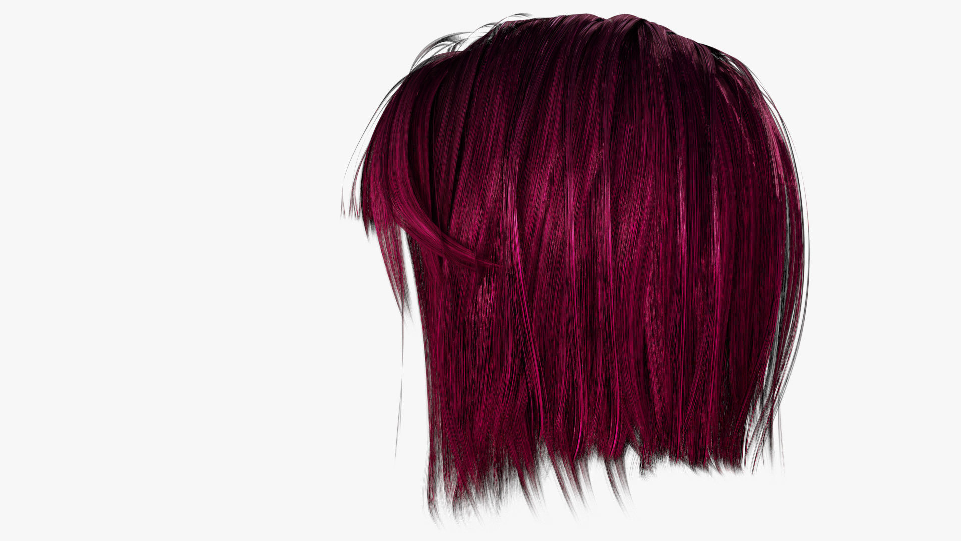 Female- Short-Hair Low-poly 3D model_5