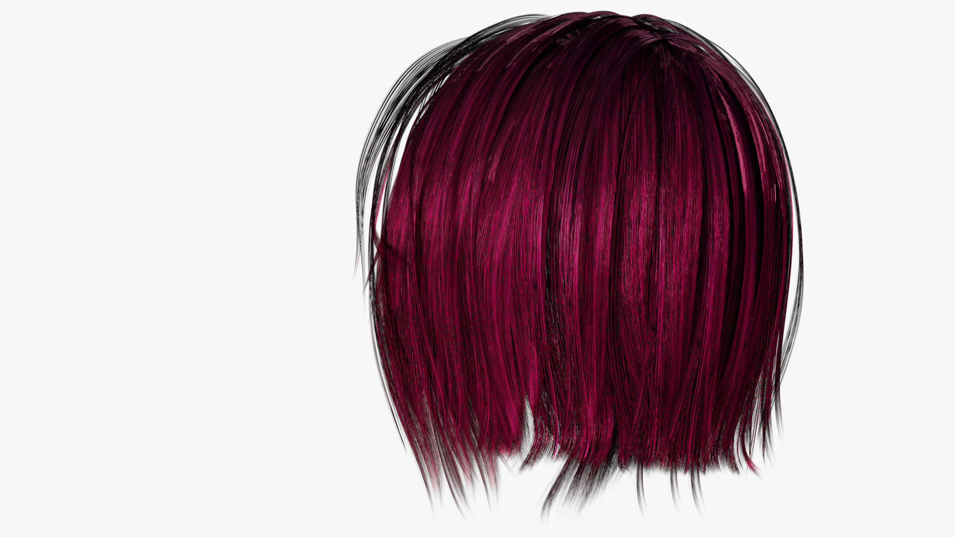 Female- Short-Hair Low-poly 3D model_4