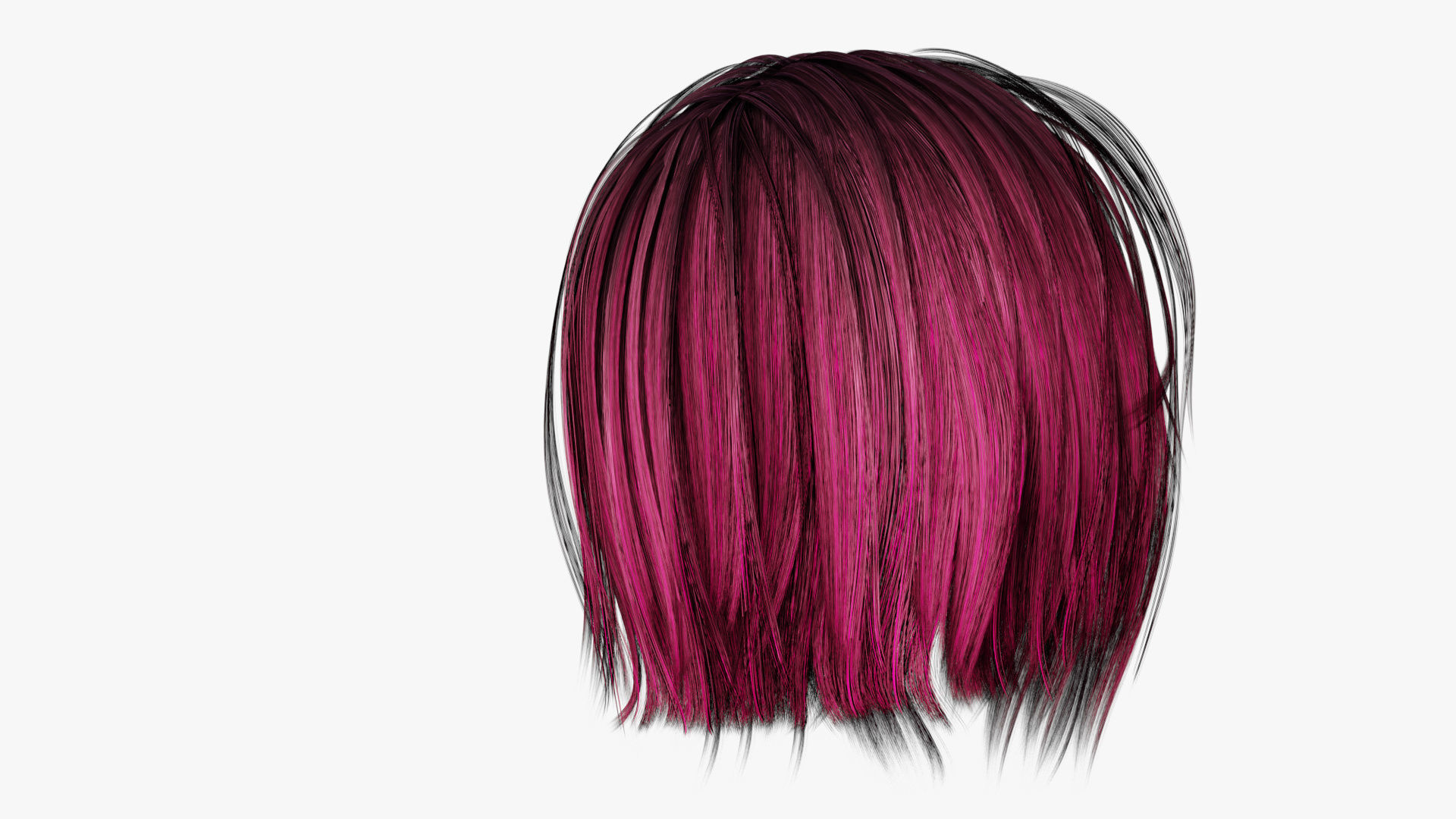 Female- Short-Hair Low-poly 3D model_2