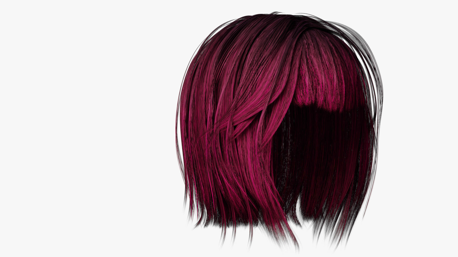 Female- Short-Hair Low-poly 3D model_1