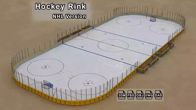Hockey Rink  NHL Version Low-poly 3D model