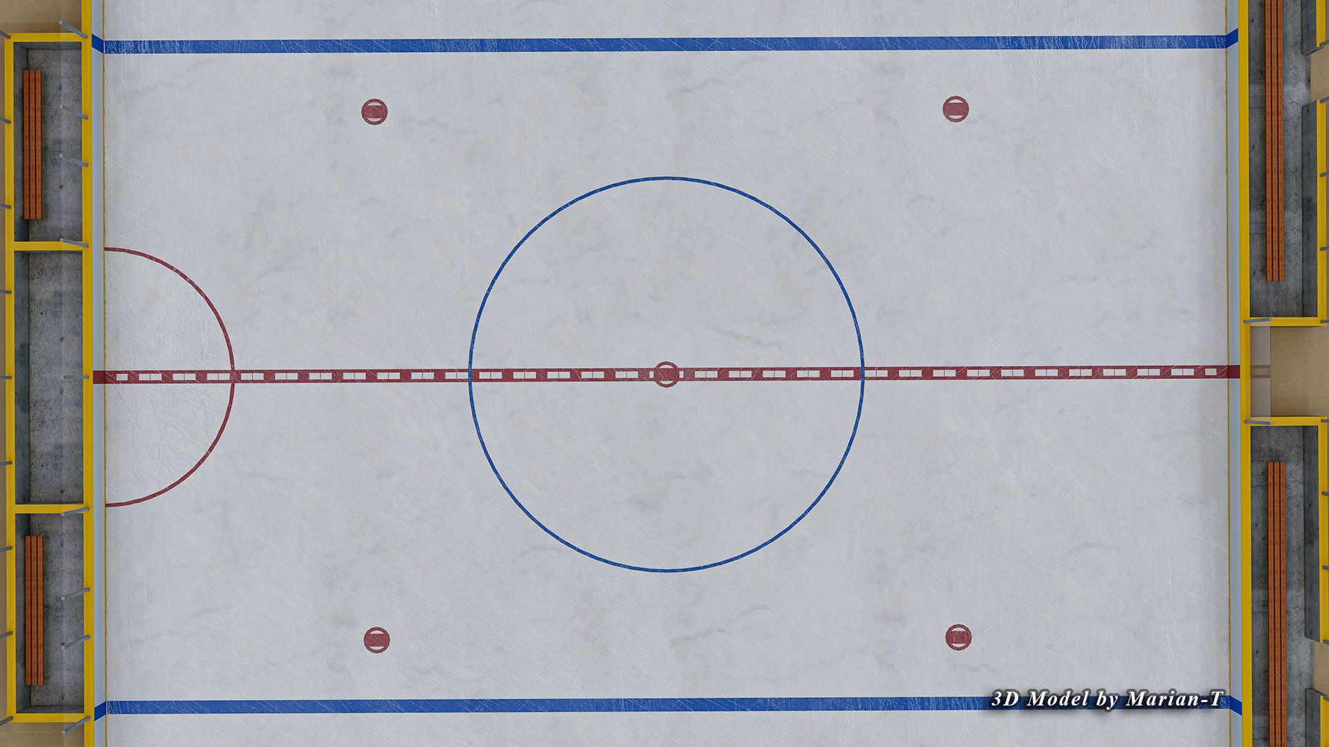 Hockey Rink NHL Version Low-poly 3D model_8