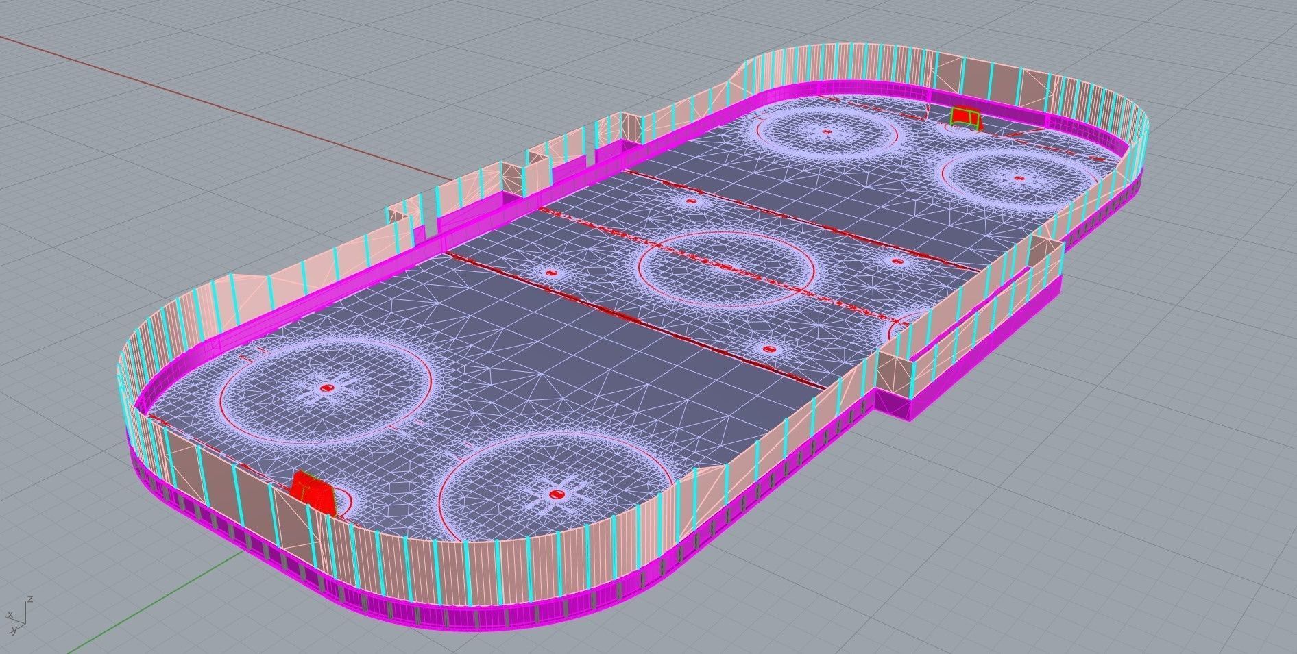Hockey Rink NHL Version Low-poly 3D model_2