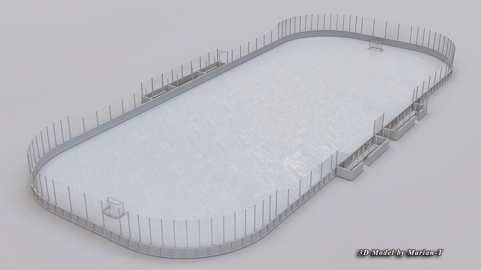 Hockey Rink NHL Version Low-poly 3D model_1