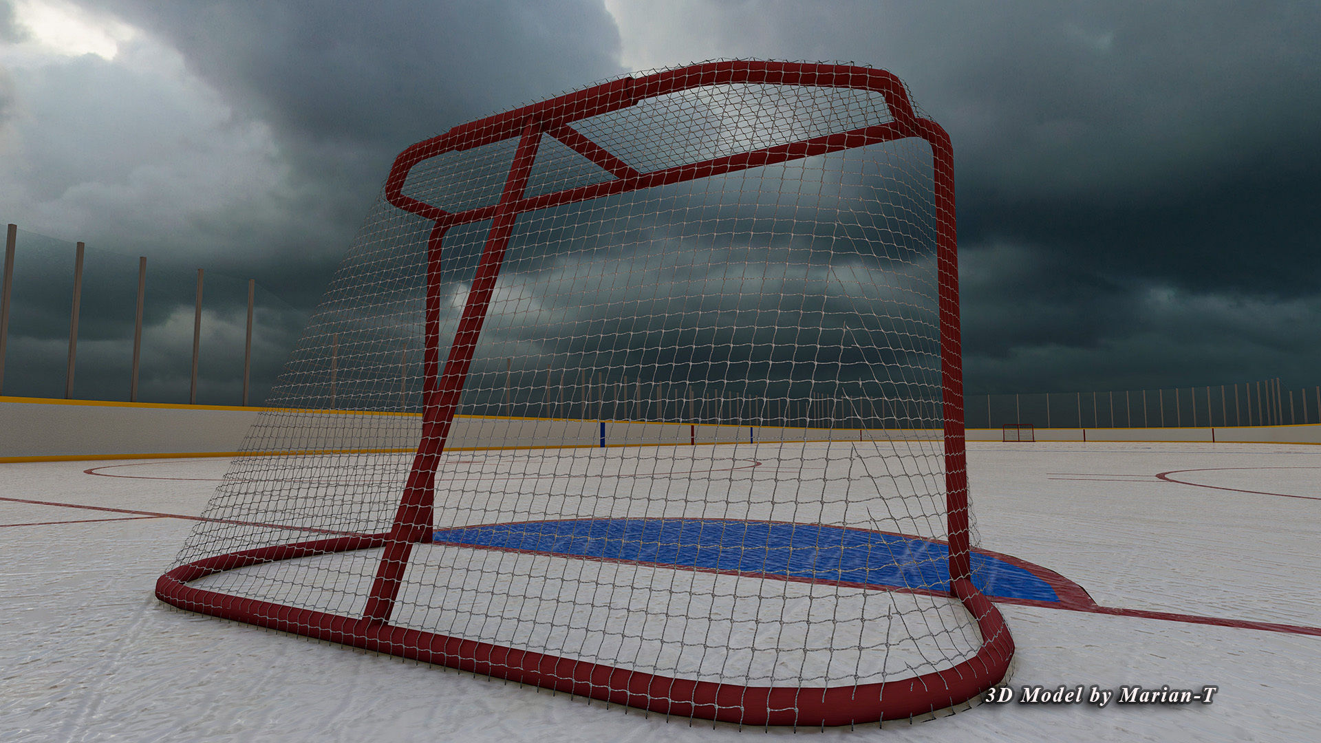 Hockey Rink NHL Version Low-poly 3D model_10
