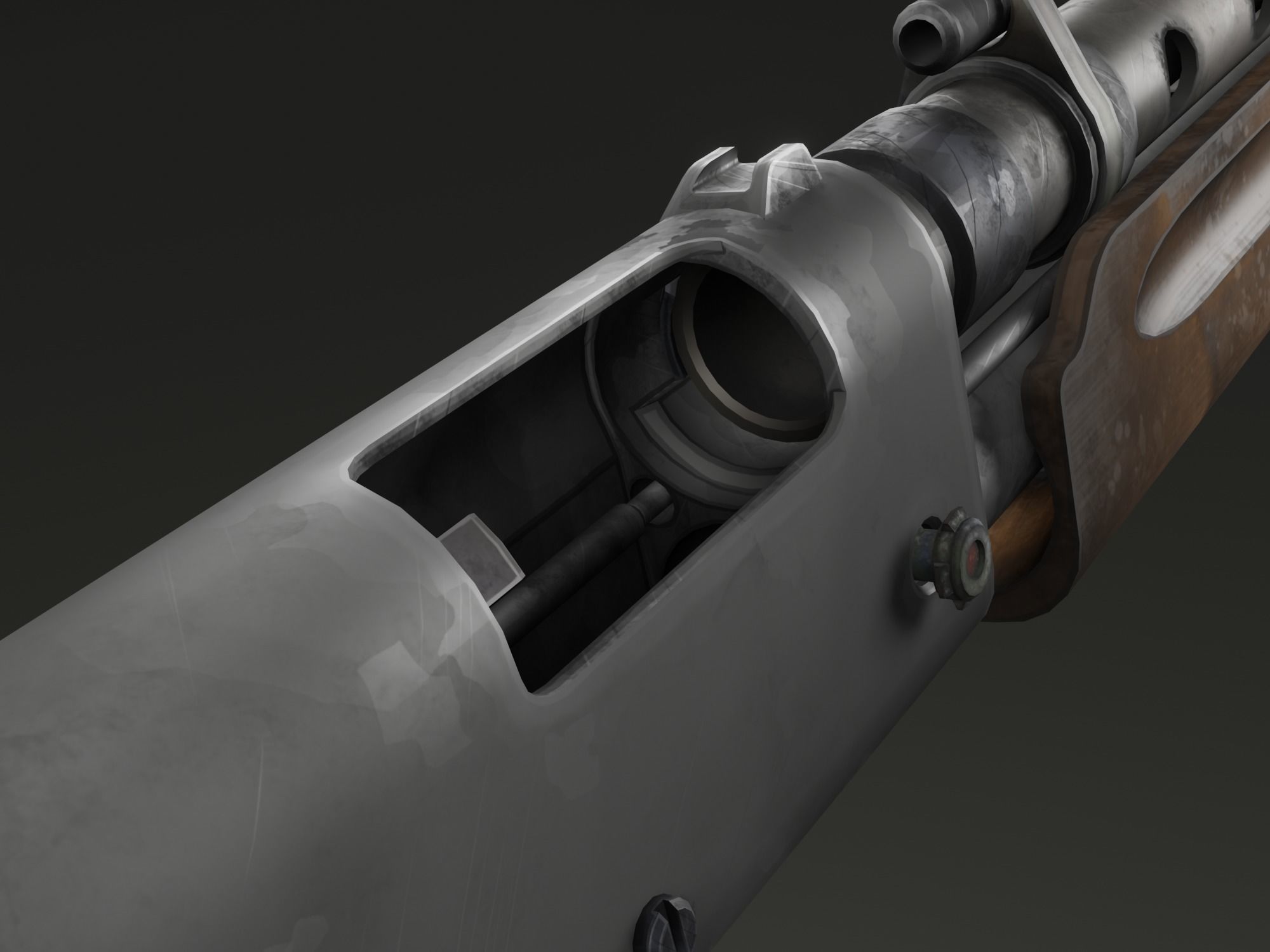 Stylized shotgun Low-poly 3D model_14