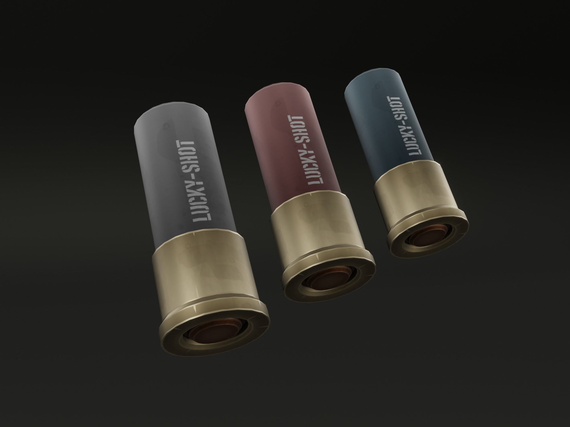 Stylized shotgun Low-poly 3D model_34