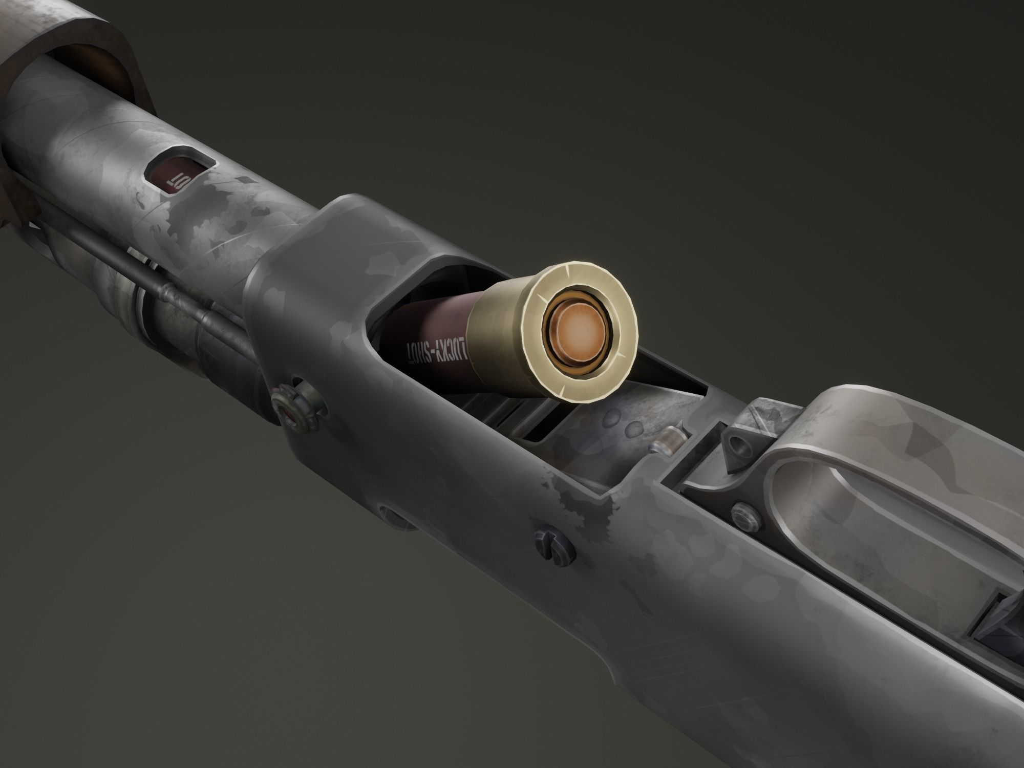 Stylized shotgun Low-poly 3D model_20