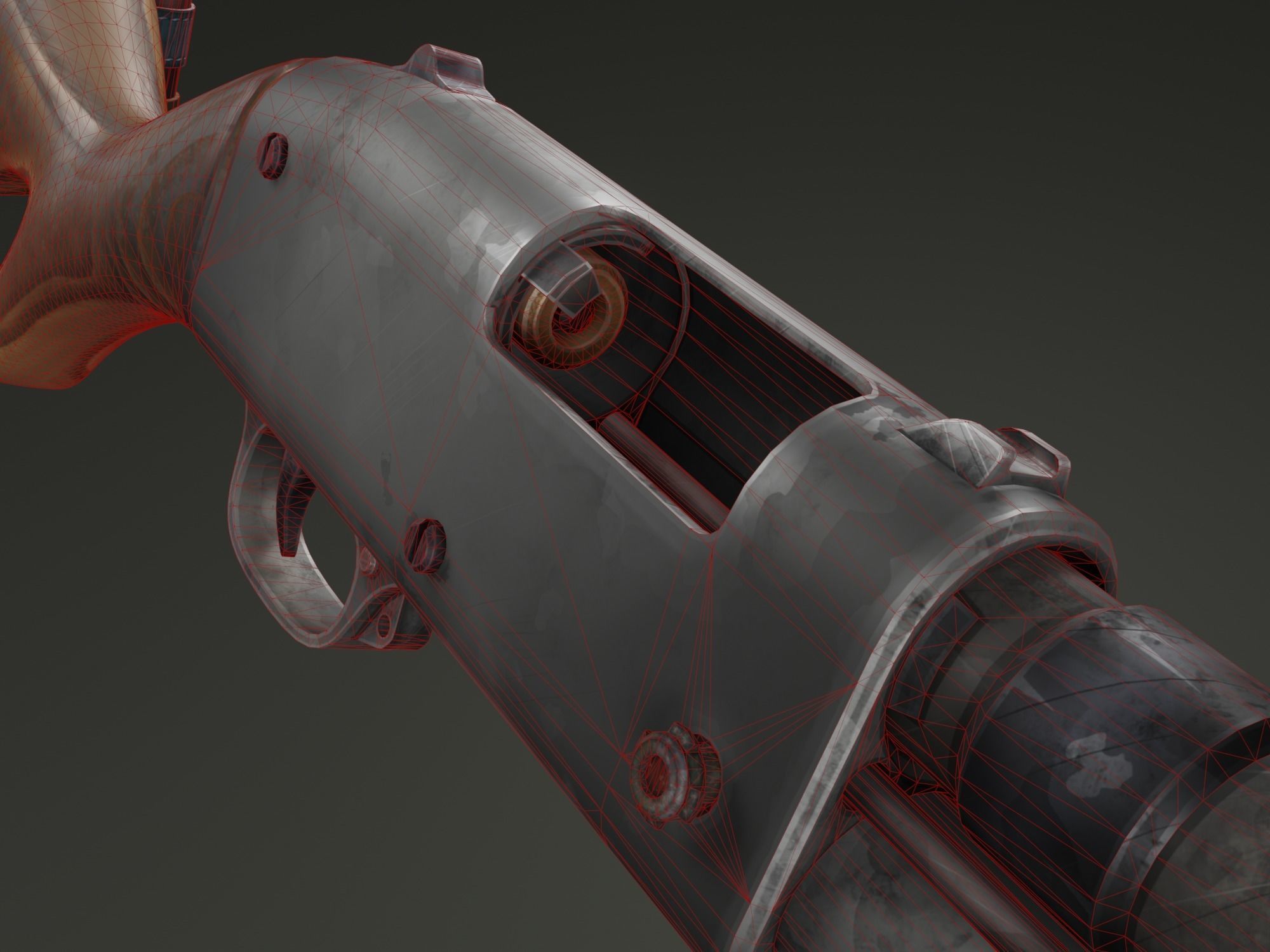 Stylized shotgun Low-poly 3D model_17