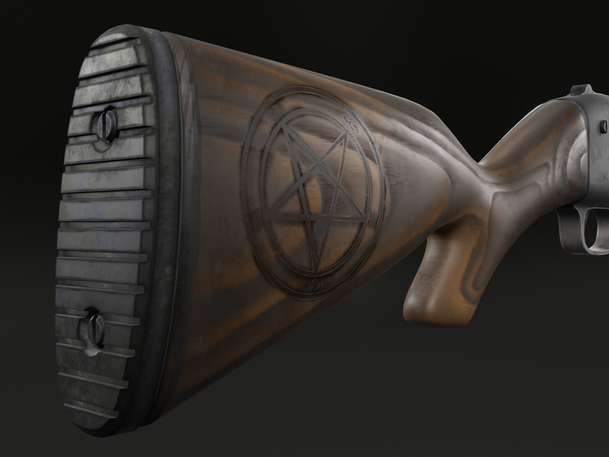 Stylized shotgun Low-poly 3D model_24