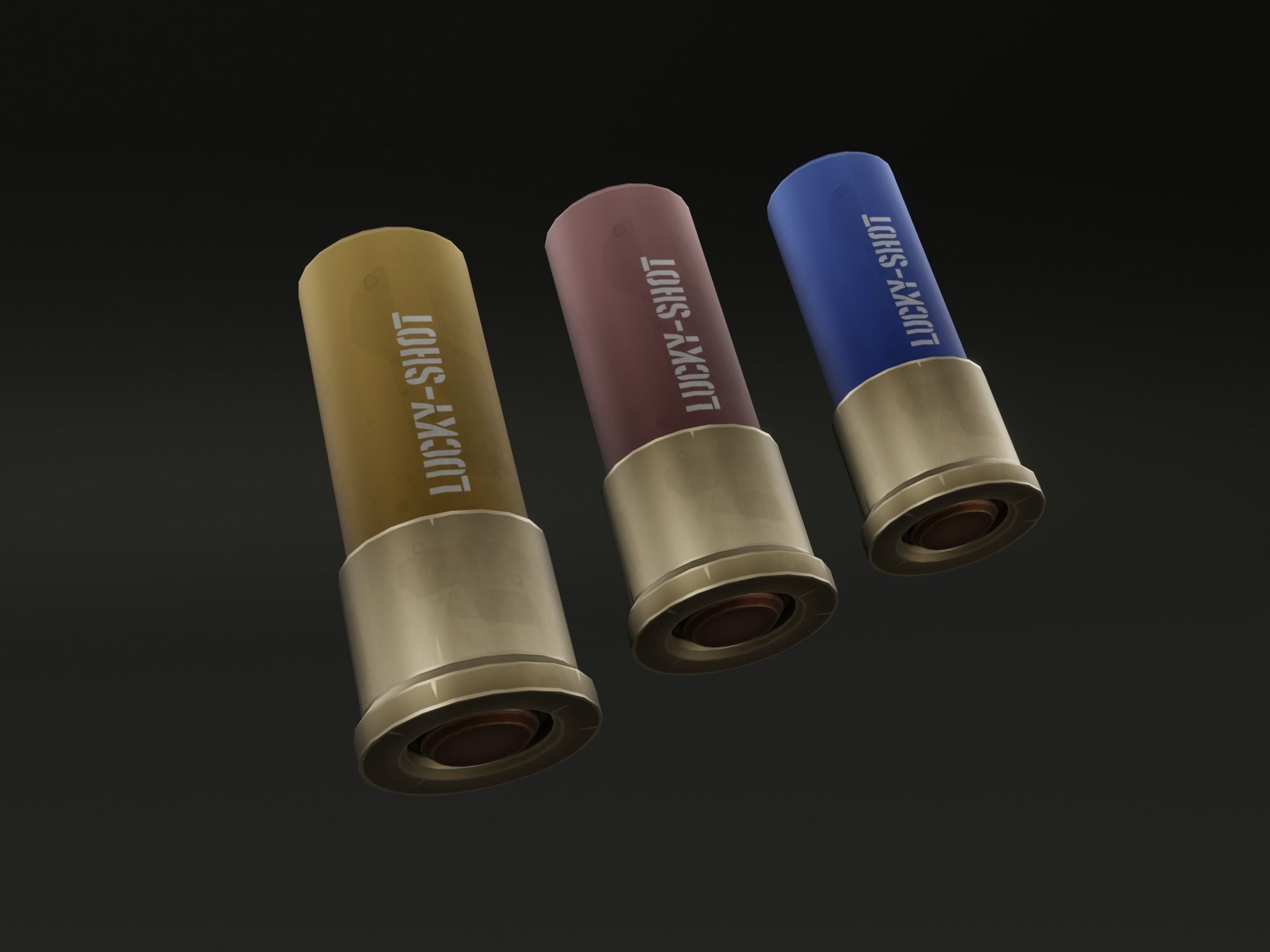 Stylized shotgun Low-poly 3D model_36