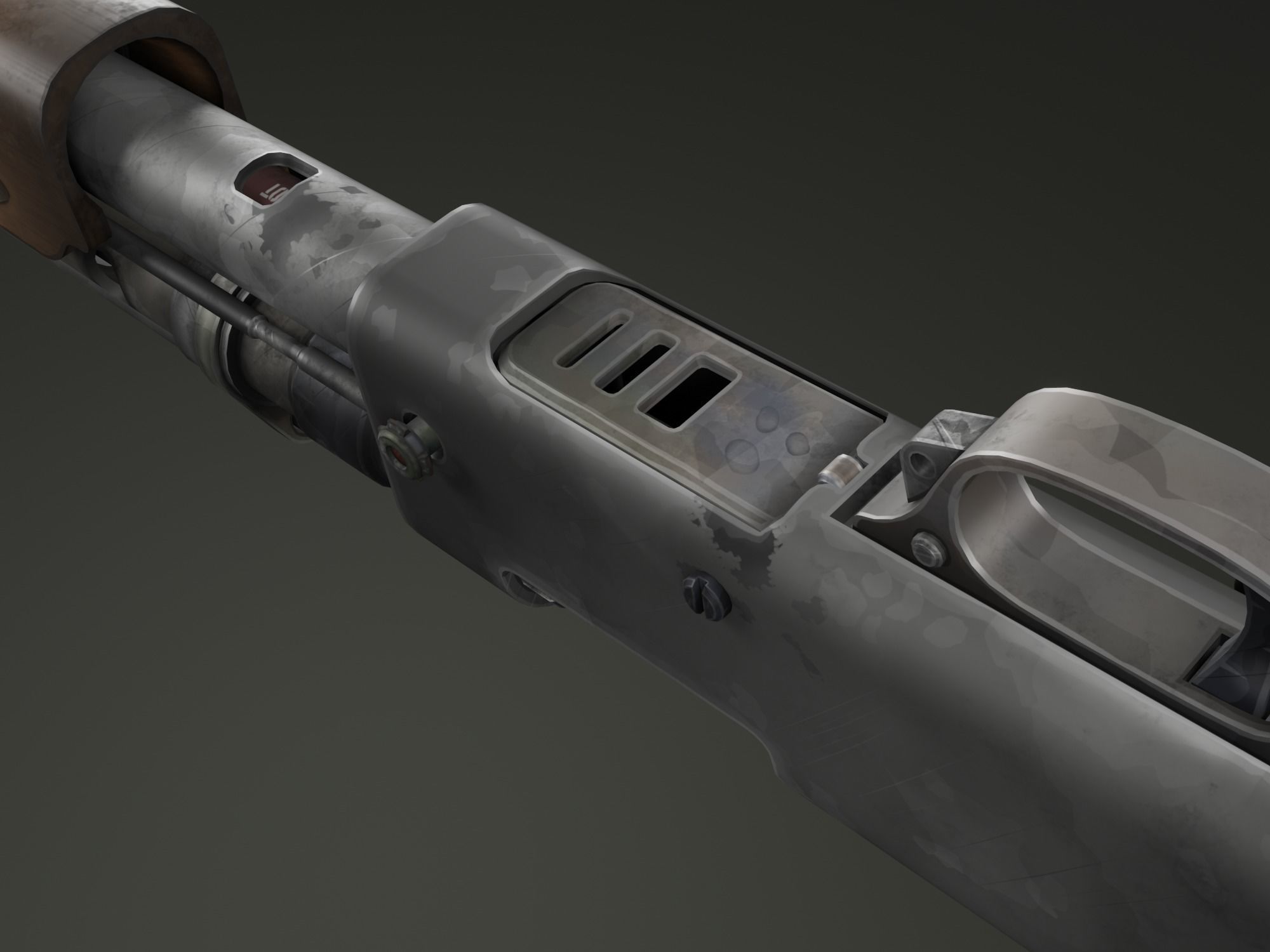 Stylized shotgun Low-poly 3D model_18