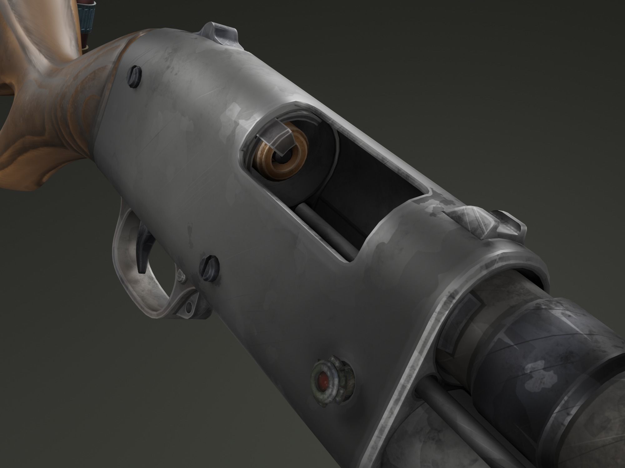 Stylized shotgun Low-poly 3D model_16