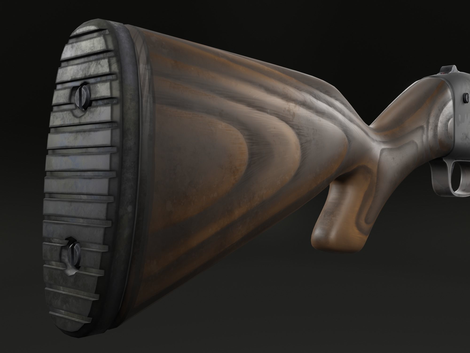 Stylized shotgun Low-poly 3D model_25