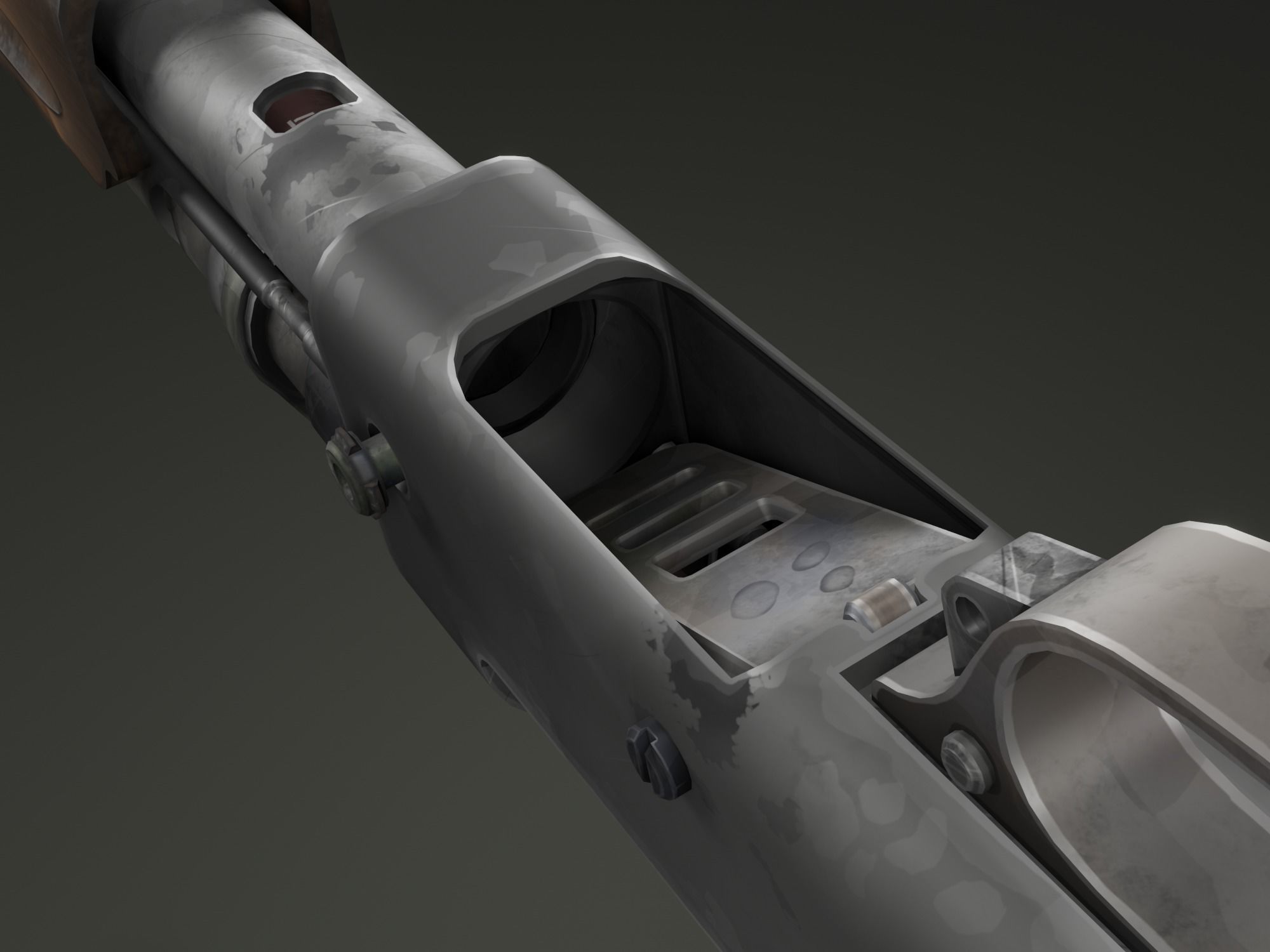 Stylized shotgun Low-poly 3D model_19