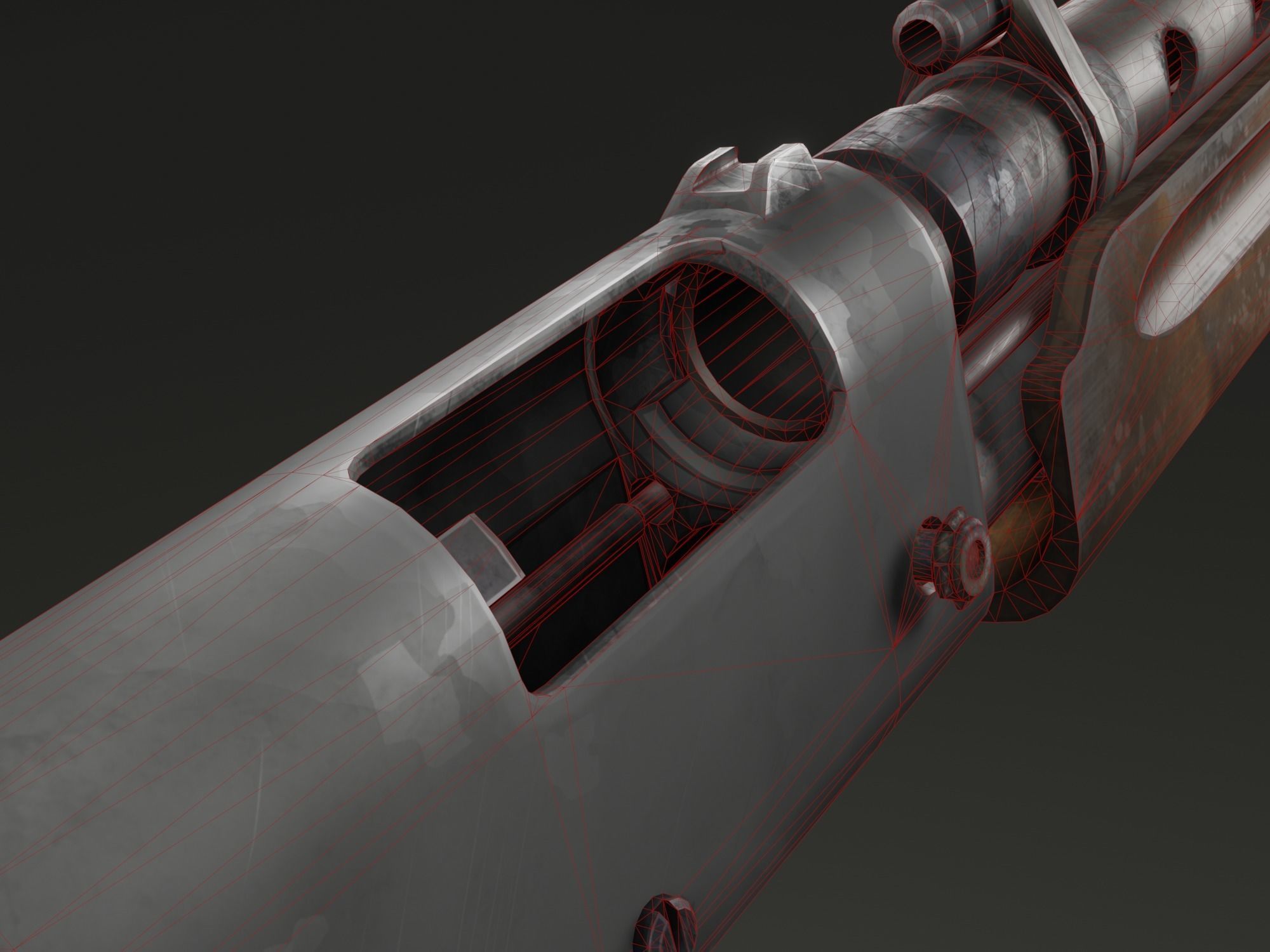 Stylized shotgun Low-poly 3D model_15